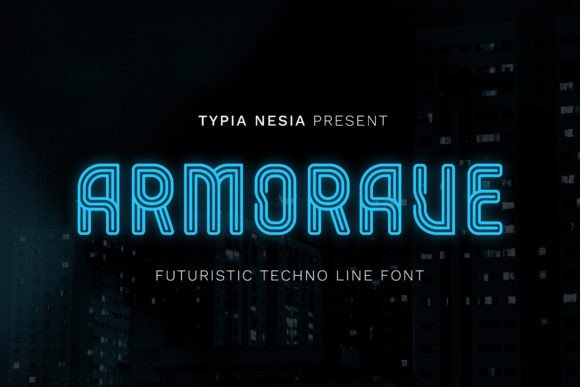 Armorave: The Futuristic Techno Line Font for Modern Makers