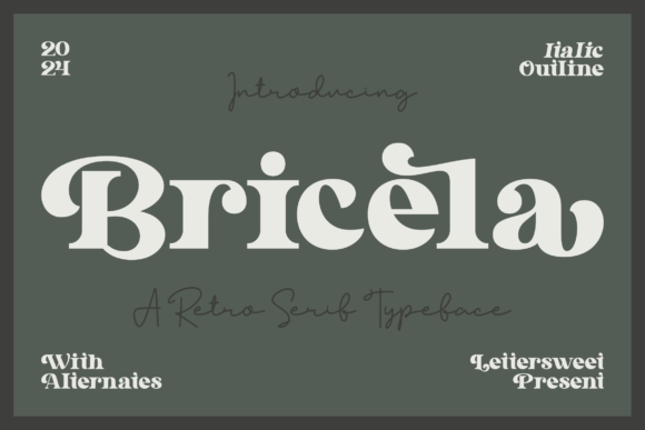 Bricela: A Vintage Serif Display Font for Makers